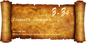 Zoppelt Zsanett névjegykártya